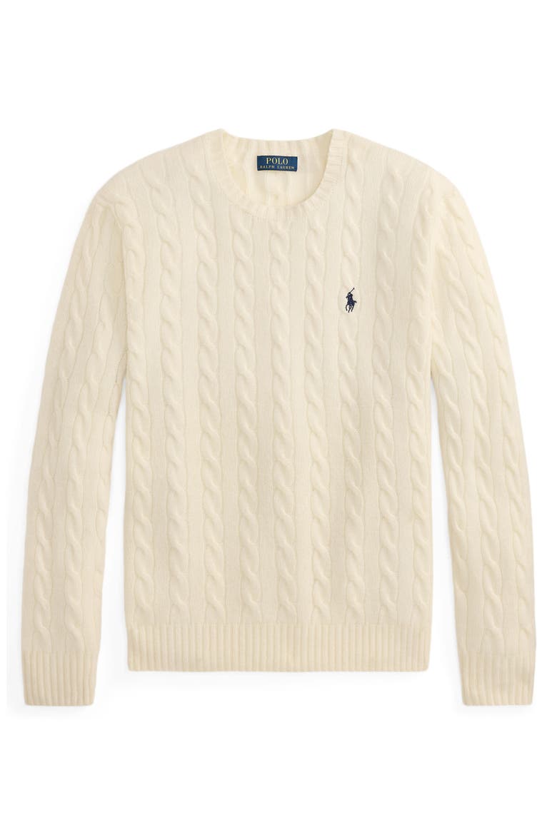 Wool & Cashmere Cable Knit Sweater, Alternate, color, CREAM