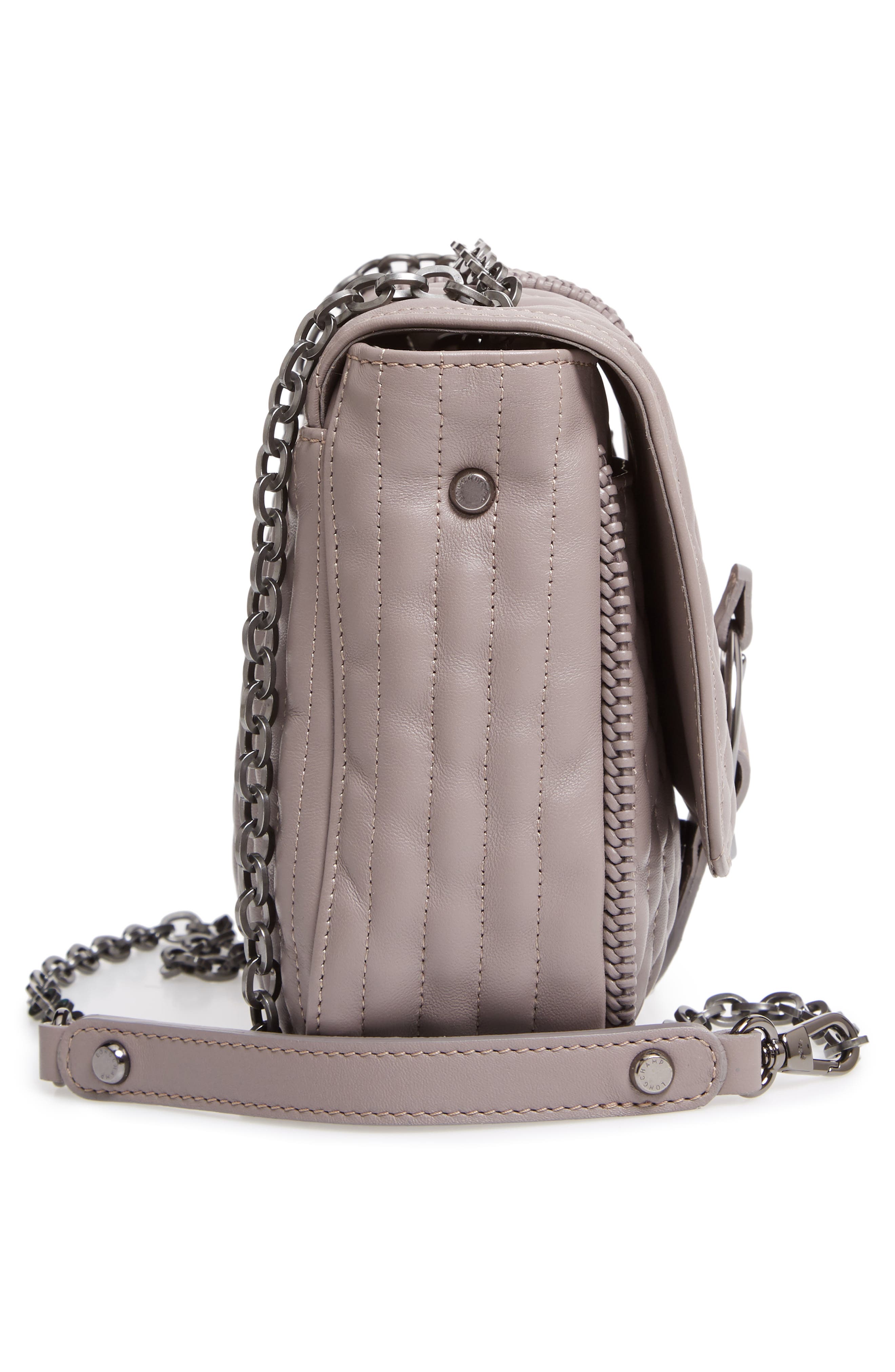 Small Leather Crossbody Bag, Alternate, color, GREY