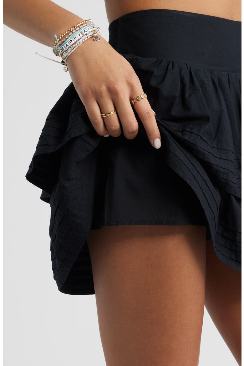 Tiered Ruffle Cotton Miniskort, Alternate, color, BLACK