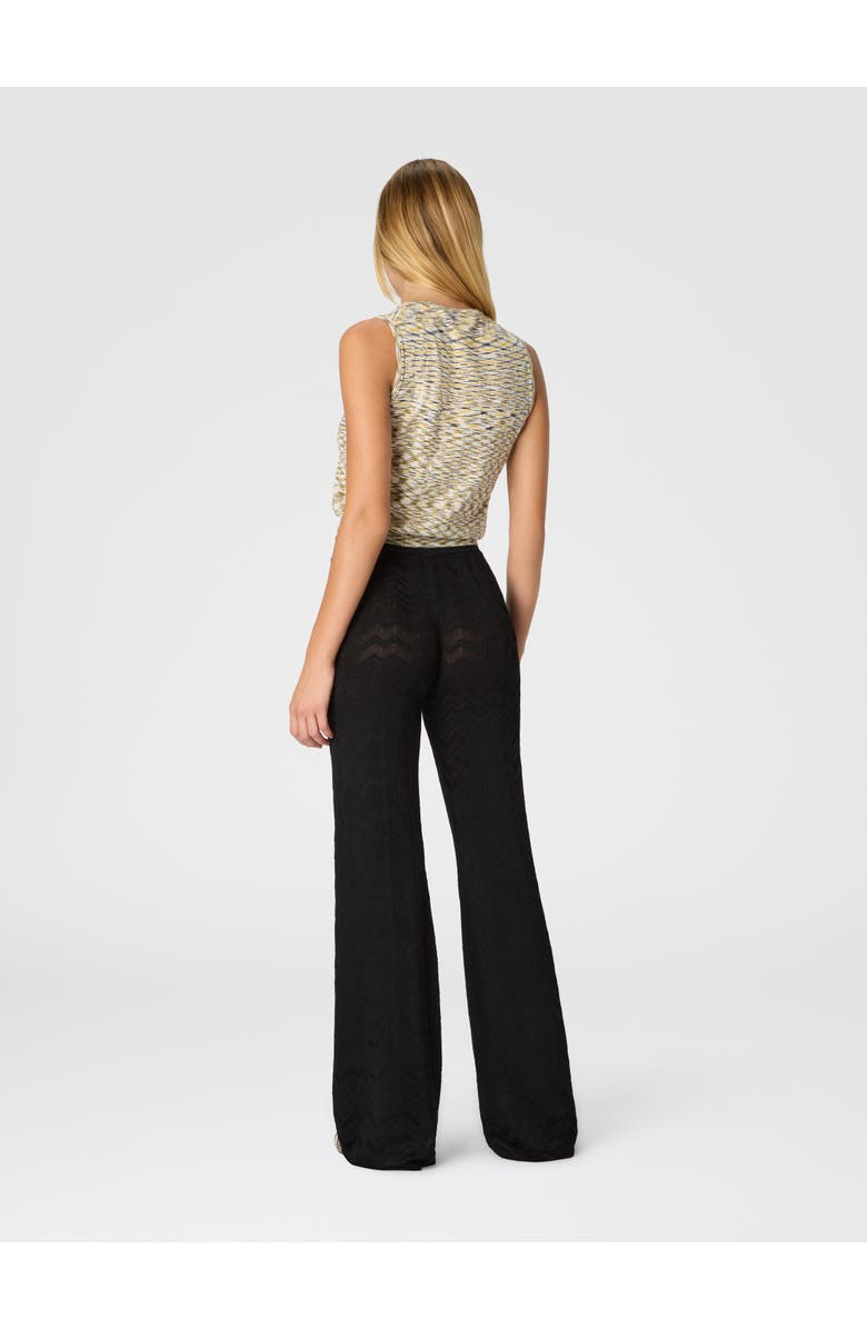 Missoni Straight Long Pants In Chevron Pattern, Alternate, color, Black