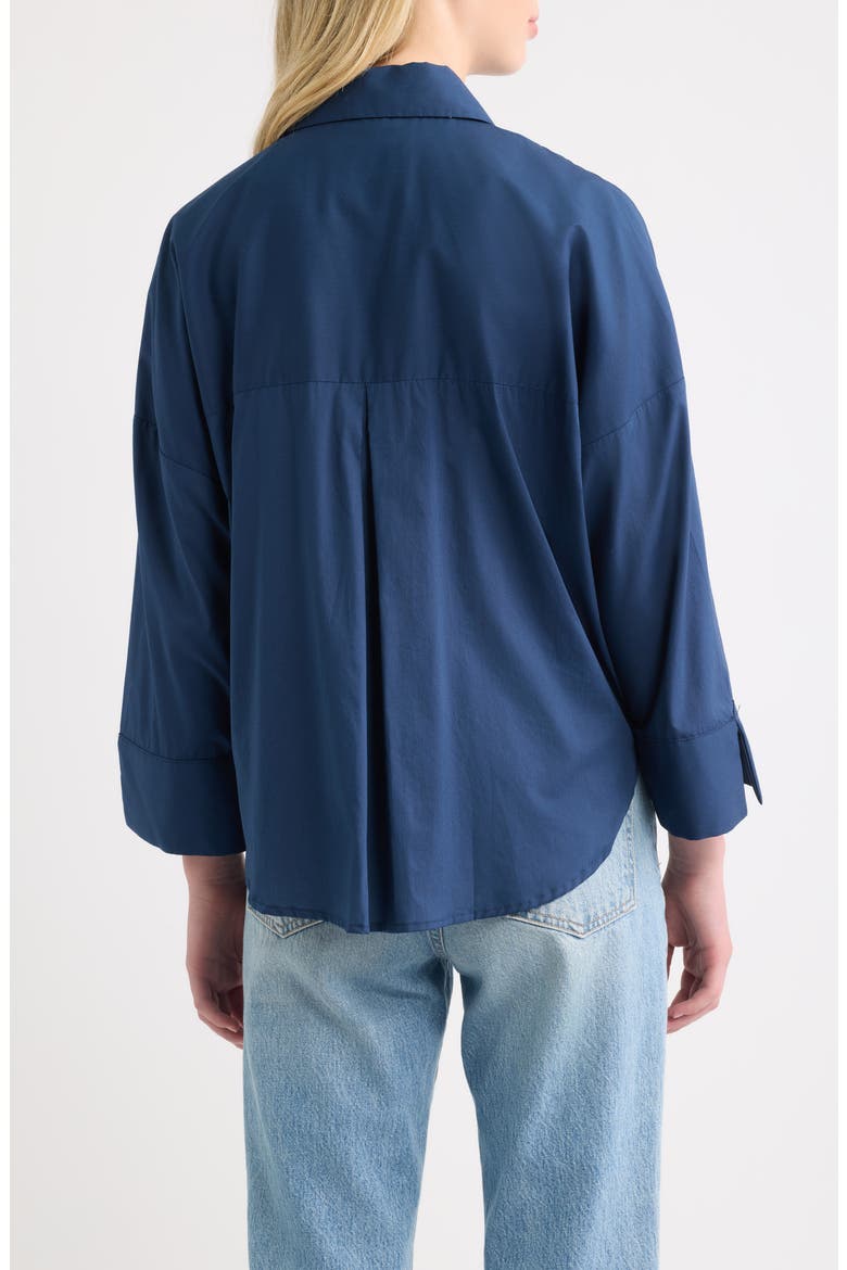 The Brentwood Cotton Shirt, Alternate, color, NAVY