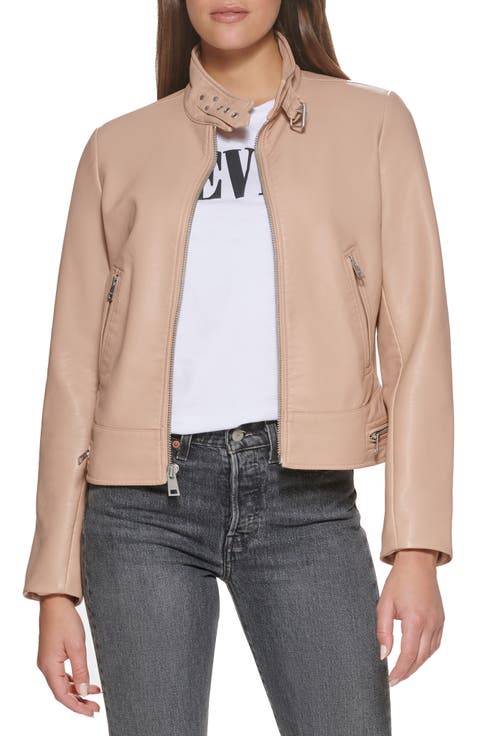 ® Women's Faux Leather Racer Jacket