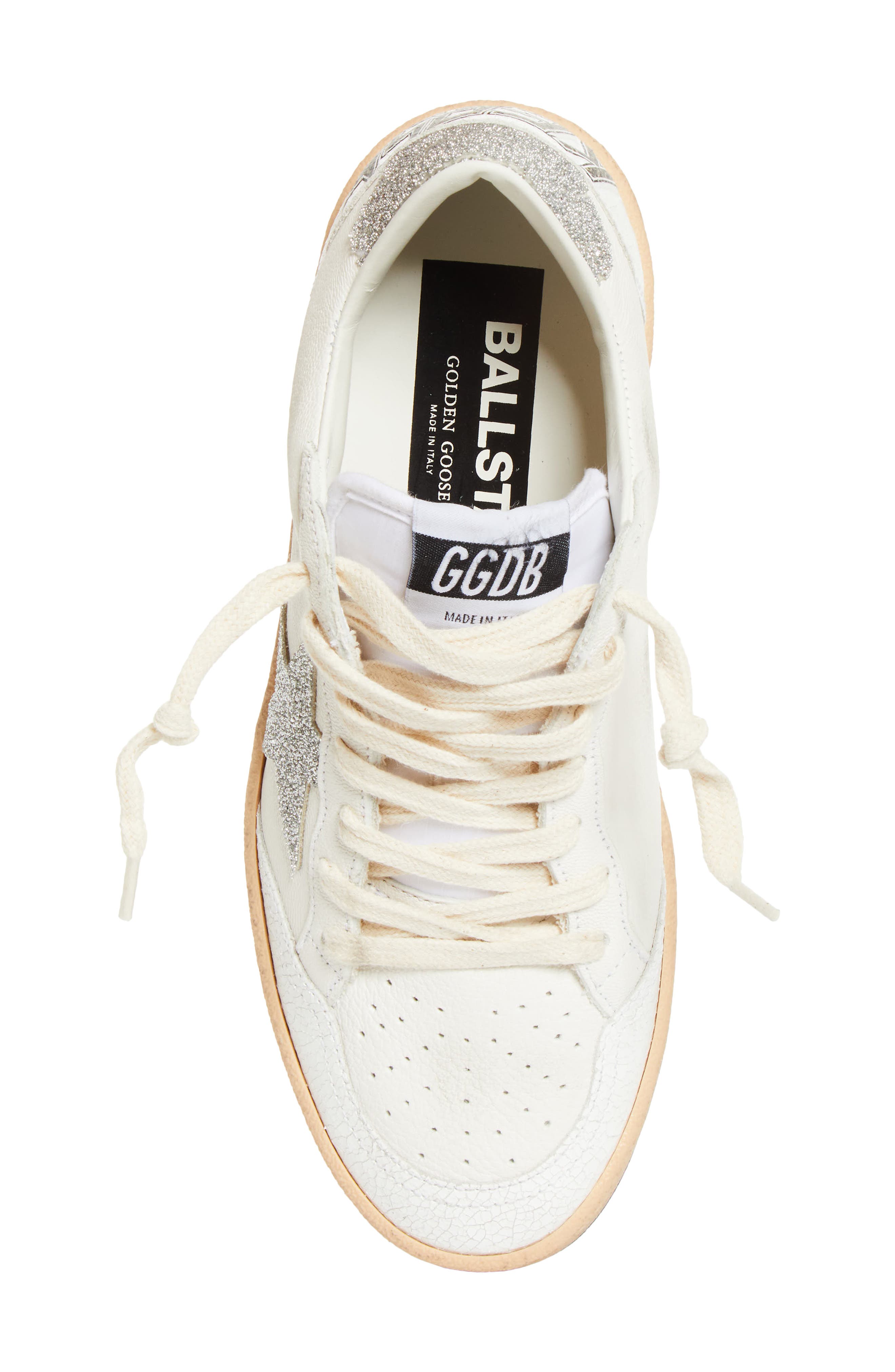 Golden Goose Ball Star Low Top Sneaker, Alternate, color, White/ Silver