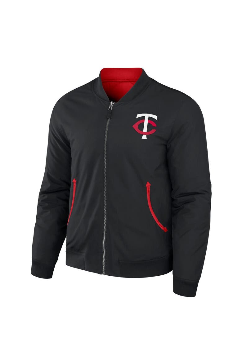 Men's Darius Rucker Collection by Fanatics Black/Red Minnesota Twins Reversible Full-Zip Bomber Jacket, Alternate, color, Black