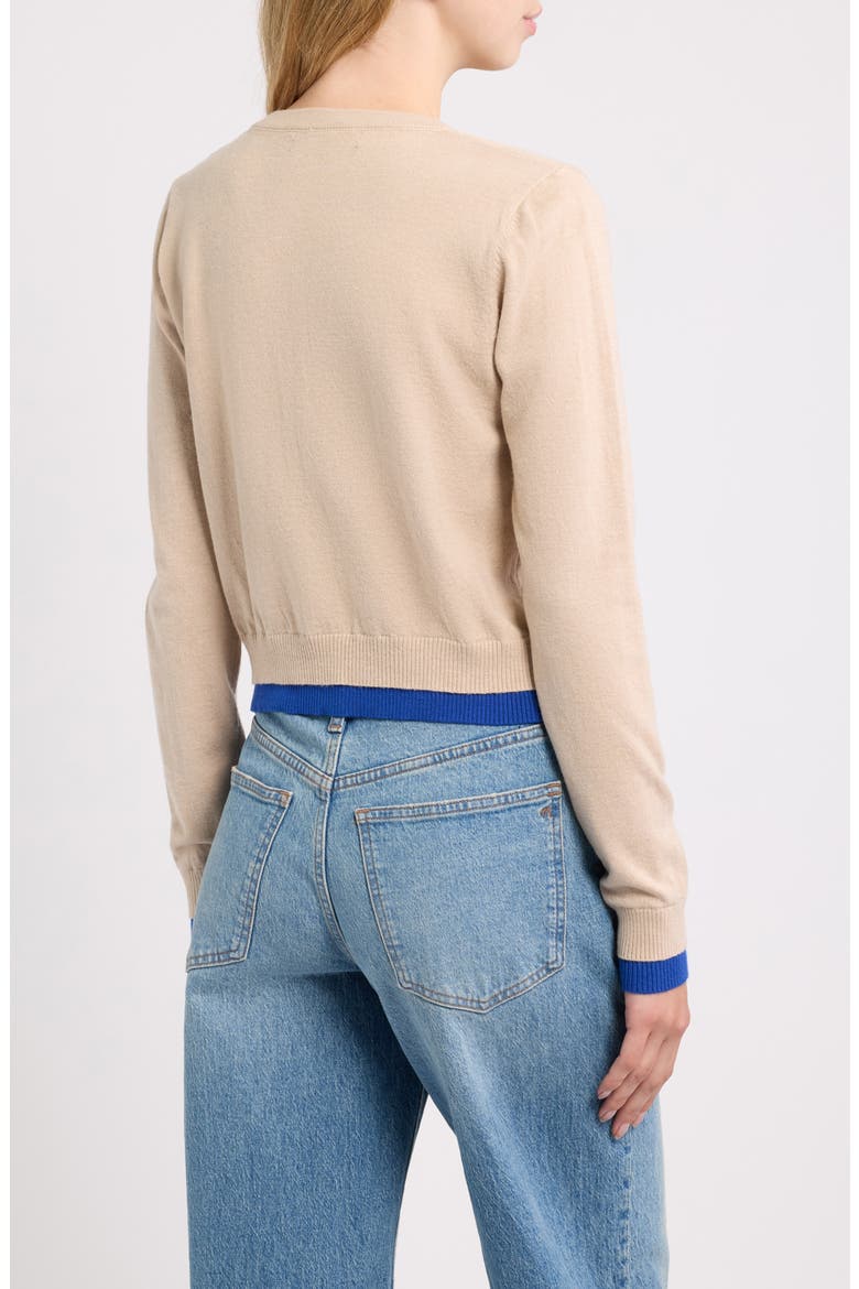 Zeppelin Layered Cardigan, Alternate, color, GREIGE WITH ELECTRIC BLUE
