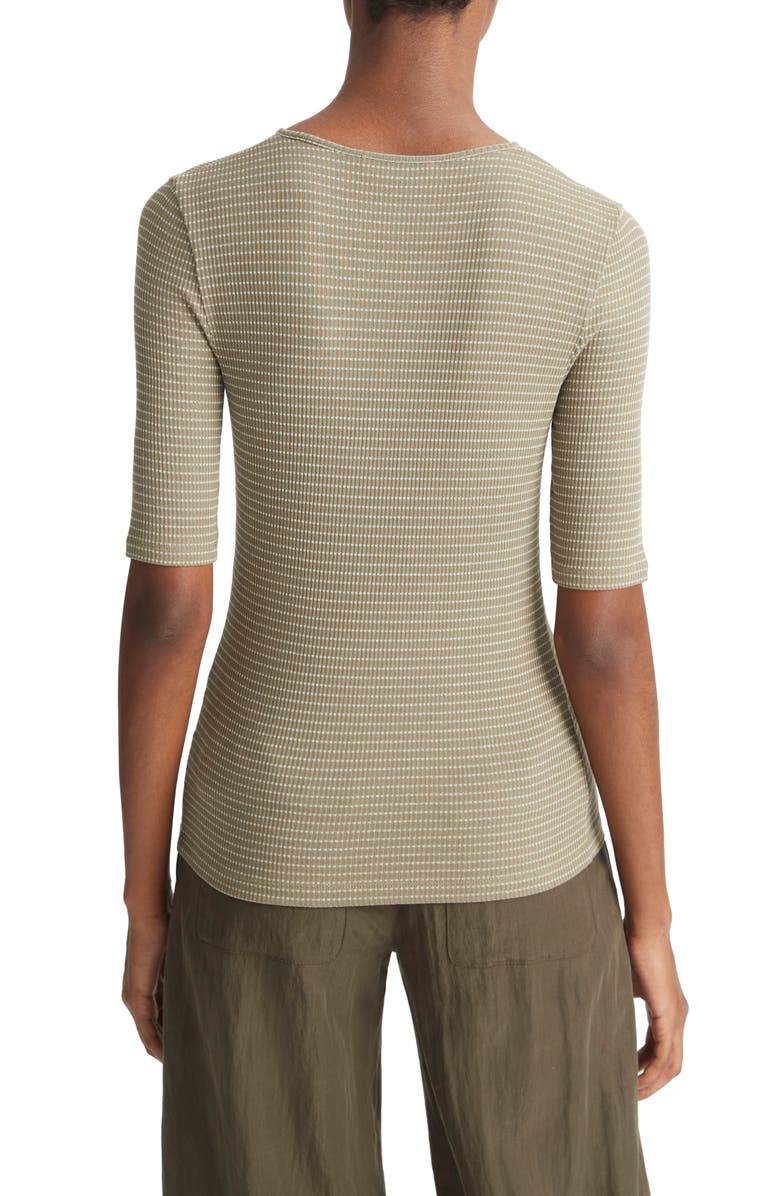 Vince Stripe Top, Alternate, color, Artichoke/ Off White