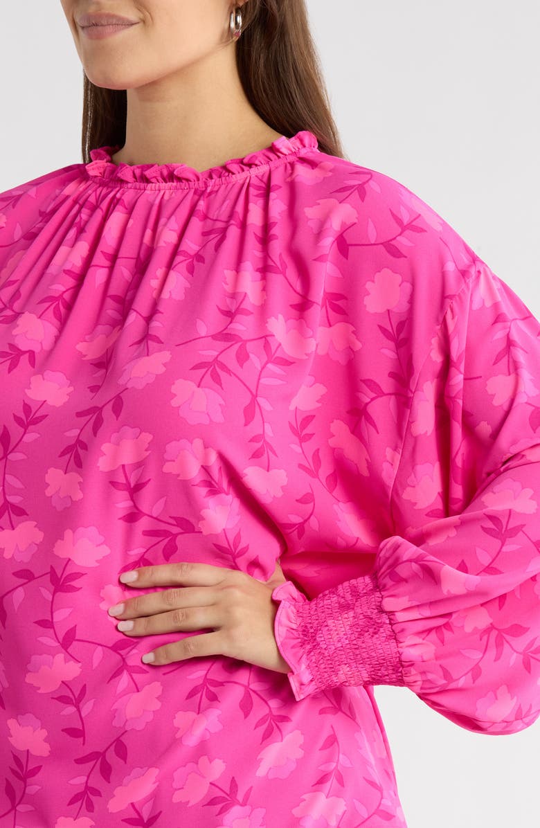 SUGARLIPS Clever Floral Print Top, Alternate, color, Fuchsia-Multi