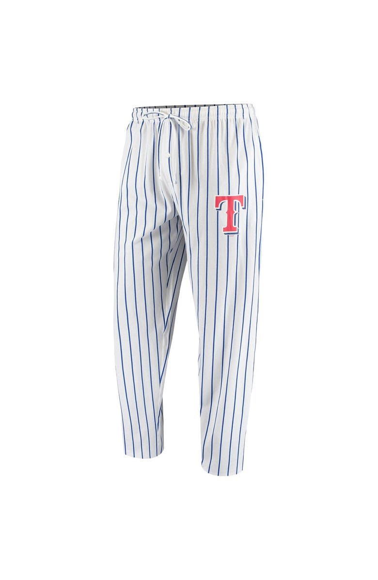 CONCEPTS SPORT Men's Concepts Sport White Texas Rangers Vigor Pinstripe Pants, Alternate, color,