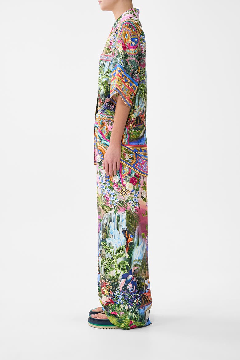 Button Front Lounge Pant, Alternate, color, Turkish Delight