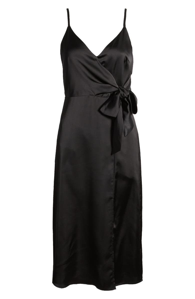 Chelsea28 Side Tie Satin Dress, Alternate, color, 