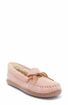 Minnetonka Suede Faux Fur Slipper
