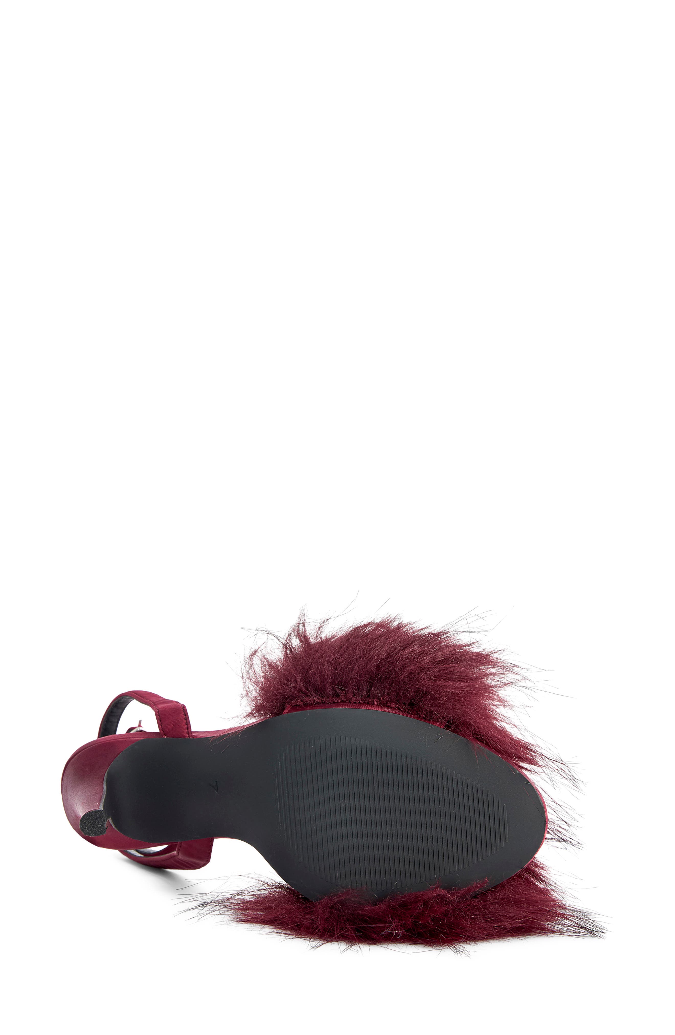 Nadia Faux Fur Pump, Alternate, color, BURGUNDY