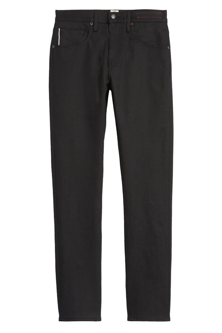 The Scissors Slim Tapered 10.5-Ounce Stretch Selvedge Jeans, Alternate, color, BLACK RAW