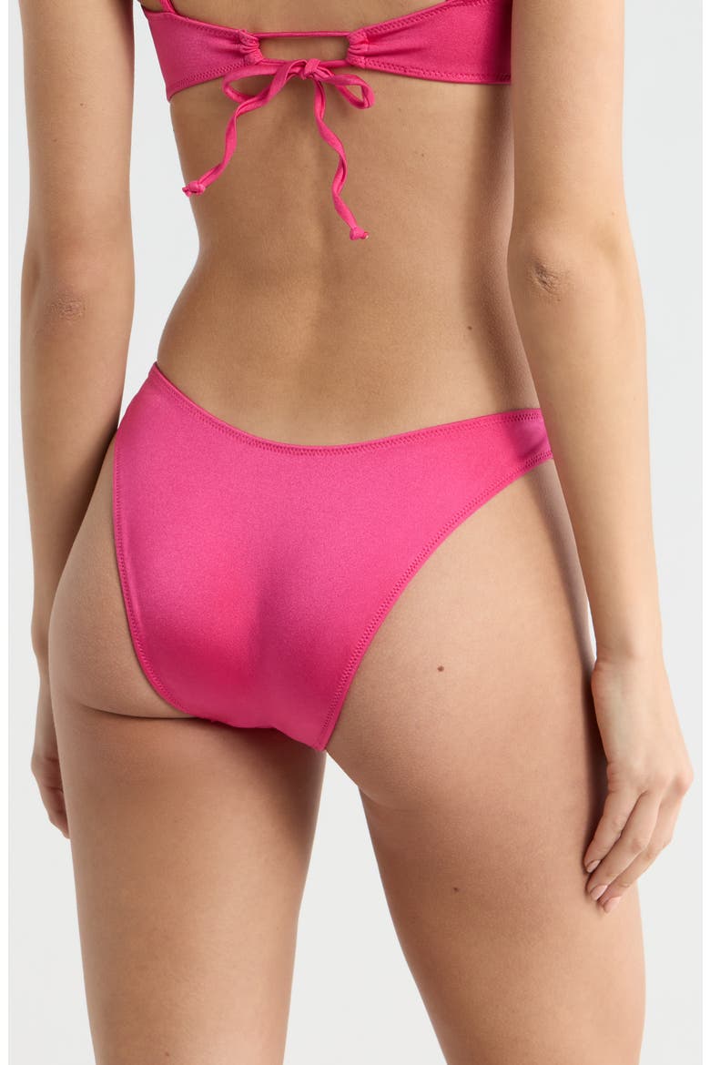 Brea Shine V-Cut Bikini Bottoms, Alternate, color, PINK