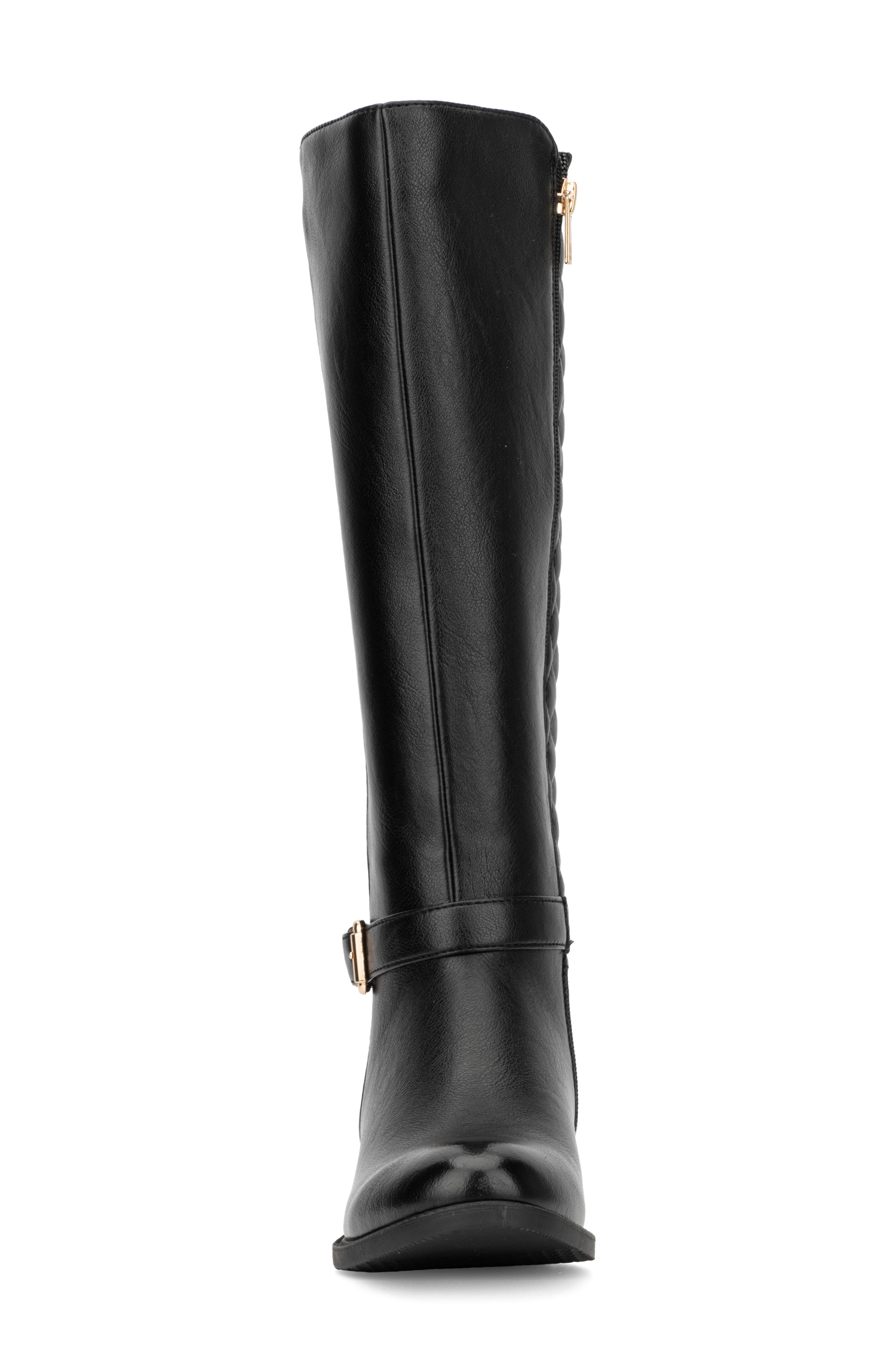 NEW YORK AND COMPANY Enola Quilted Riding Boot, Alternate, color, Black