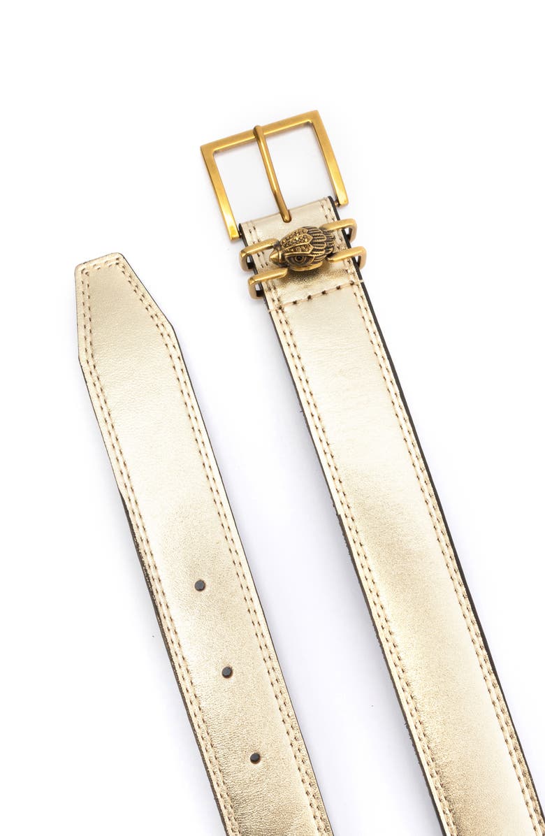 Kurt Geiger London Shoreditch Metallic Leather Belt, Alternate, color,