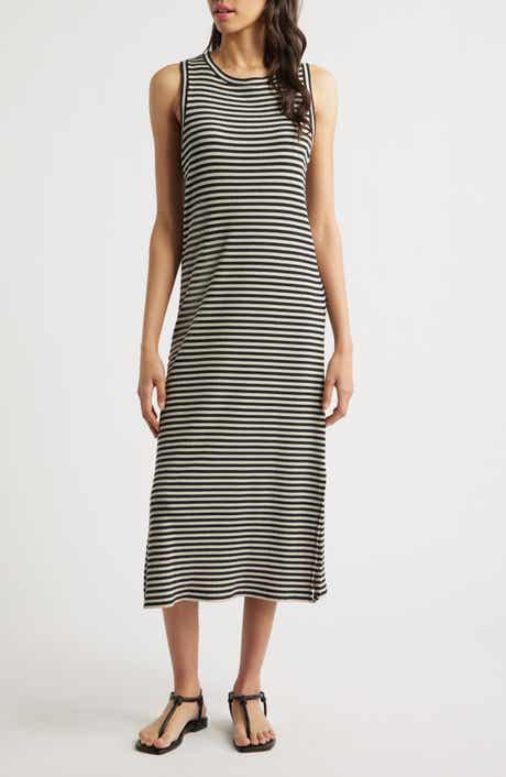 Rails Stripe Rib Midi Tank Dress