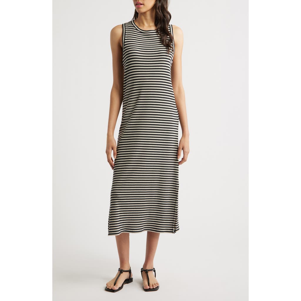Rails Tank Midi Dress In Black Birch Stripe In Black Birch Stripe