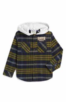 Scotch & Soda Kids' Yarn Dyed Hooded Shirt Jacket