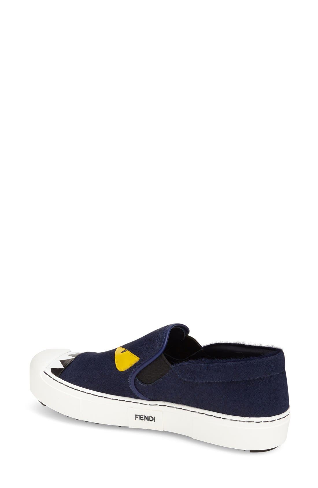 Monster Sneaker, Alternate, color, BLUE LEATHER