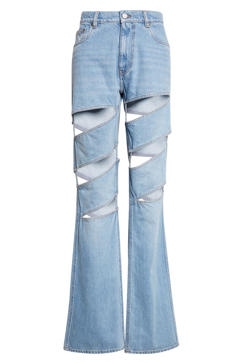 Spiral Straight Cut Jeans, Alternate, color, BLUE LIGHT BLUE
