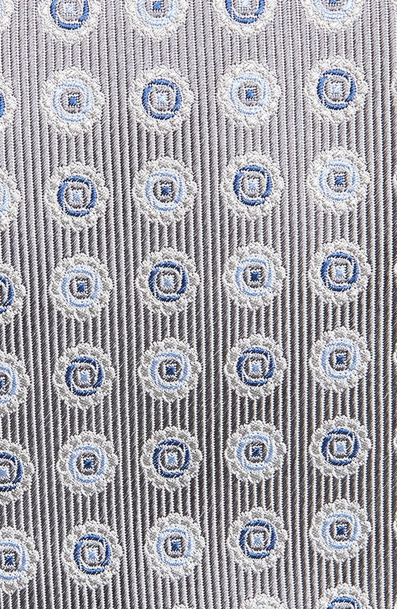 Nordstrom Medallion Jacquard Silk Tie, Alternate, color, Silver