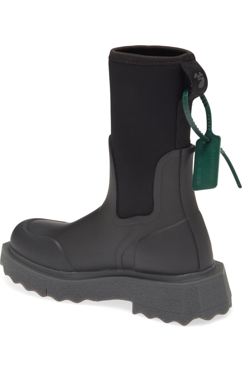 Off-White Sponge Sole Waterproof Rain Boot, Alternate, color,