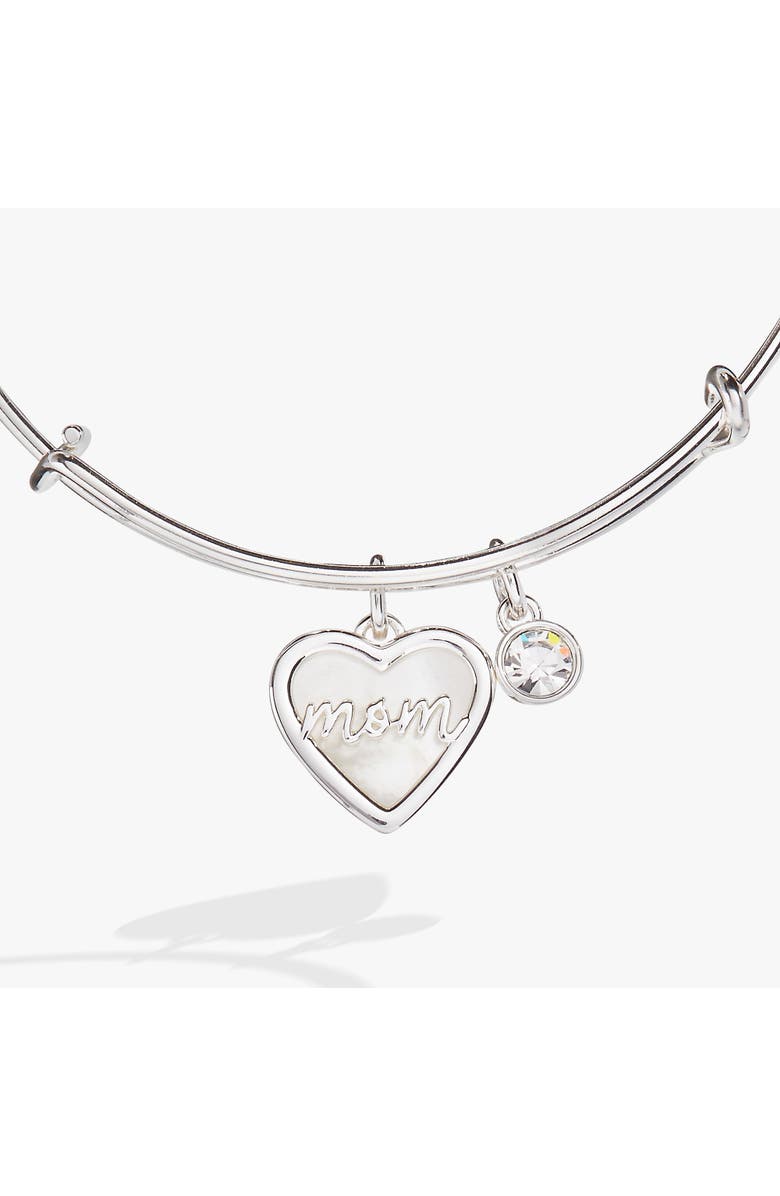 Alex and Ani Mom Bangle Bracelet, Alternate, color, Silver