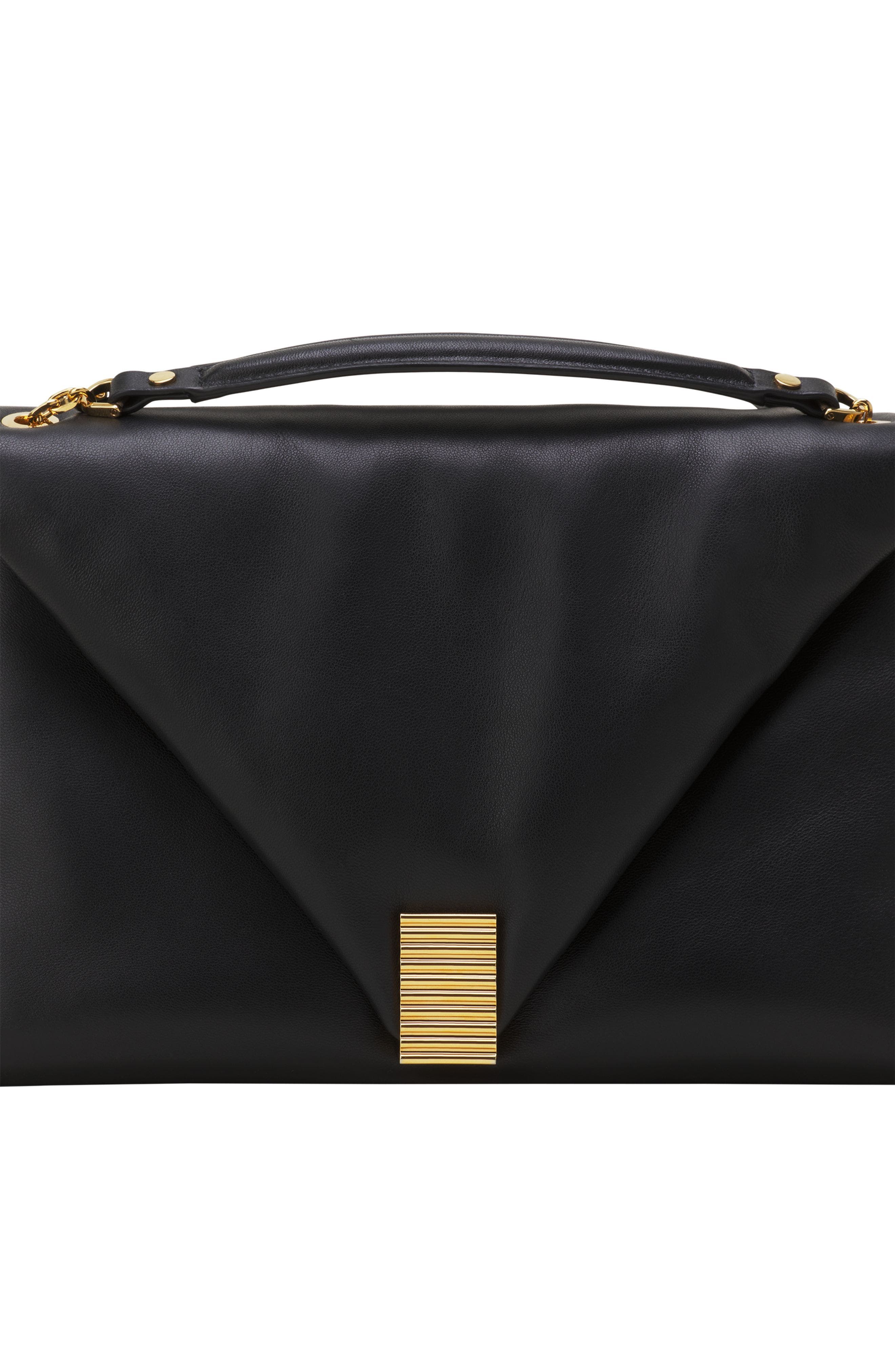 Lanvin Concerto Arpège Soft Leather Bag, Alternate, color, Black