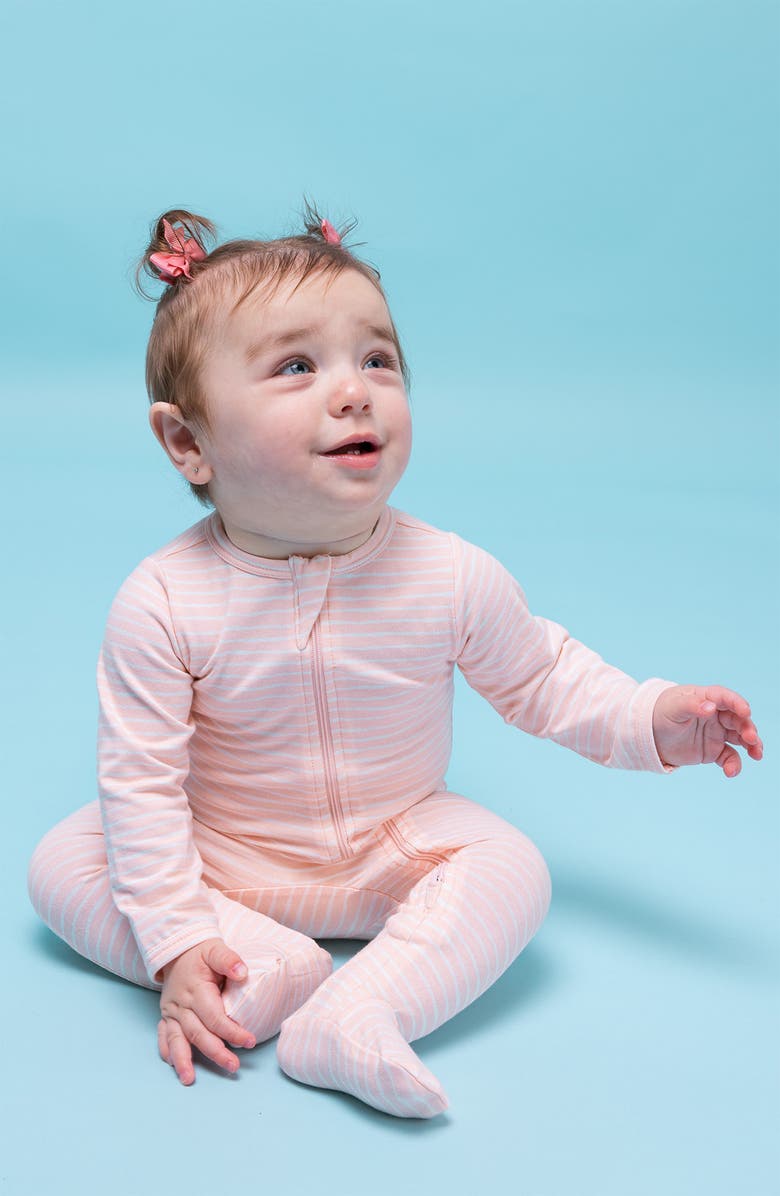 Norani Stripe Organic Cotton Footie, Alternate, color,