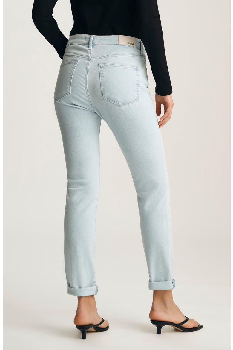 Kathleen Mid Rise Slim Boyfriend Jeans, Alternate, color, BLEACHED FEATHER BLUE