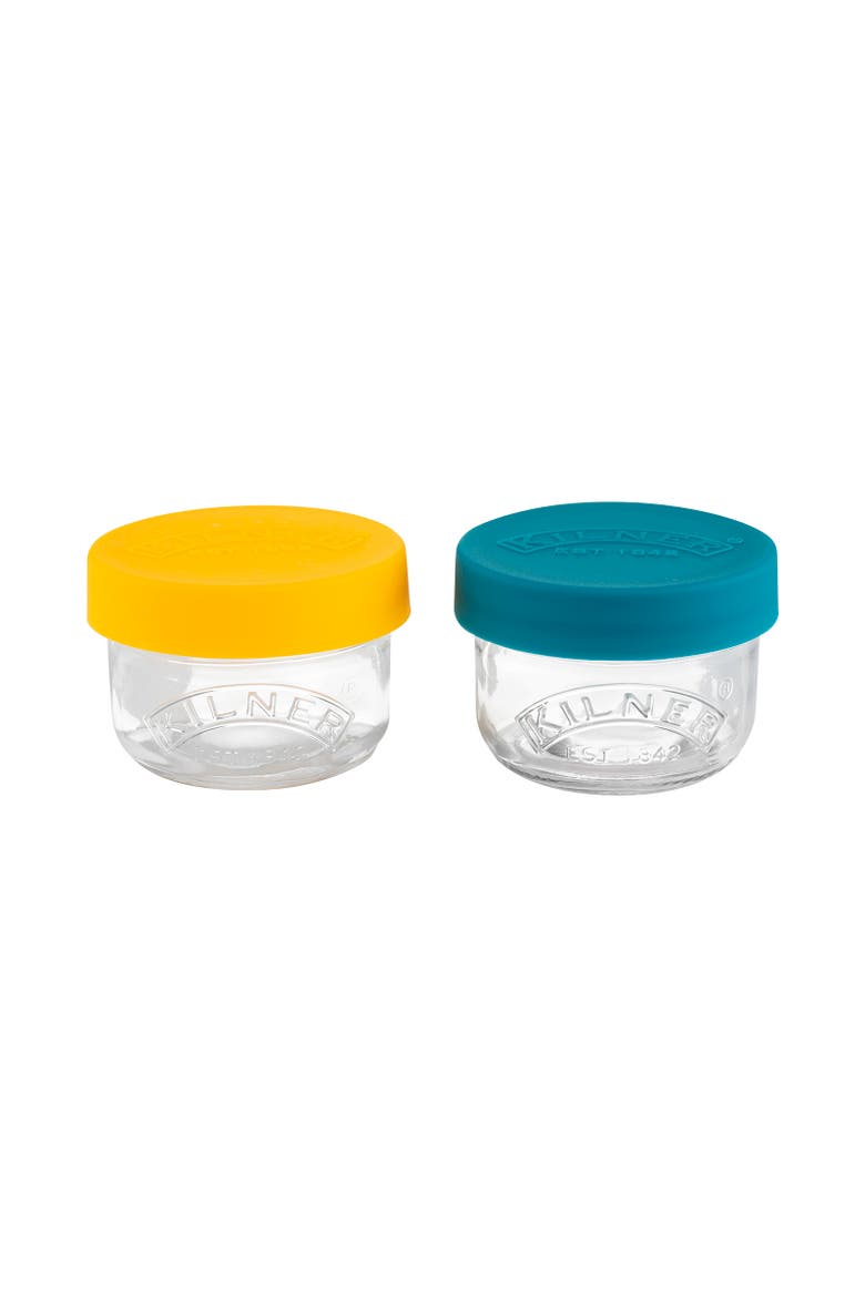 Storage Snack & Store Jars with Push Top Silicone Lids, Set of 2, Main, color, Clear