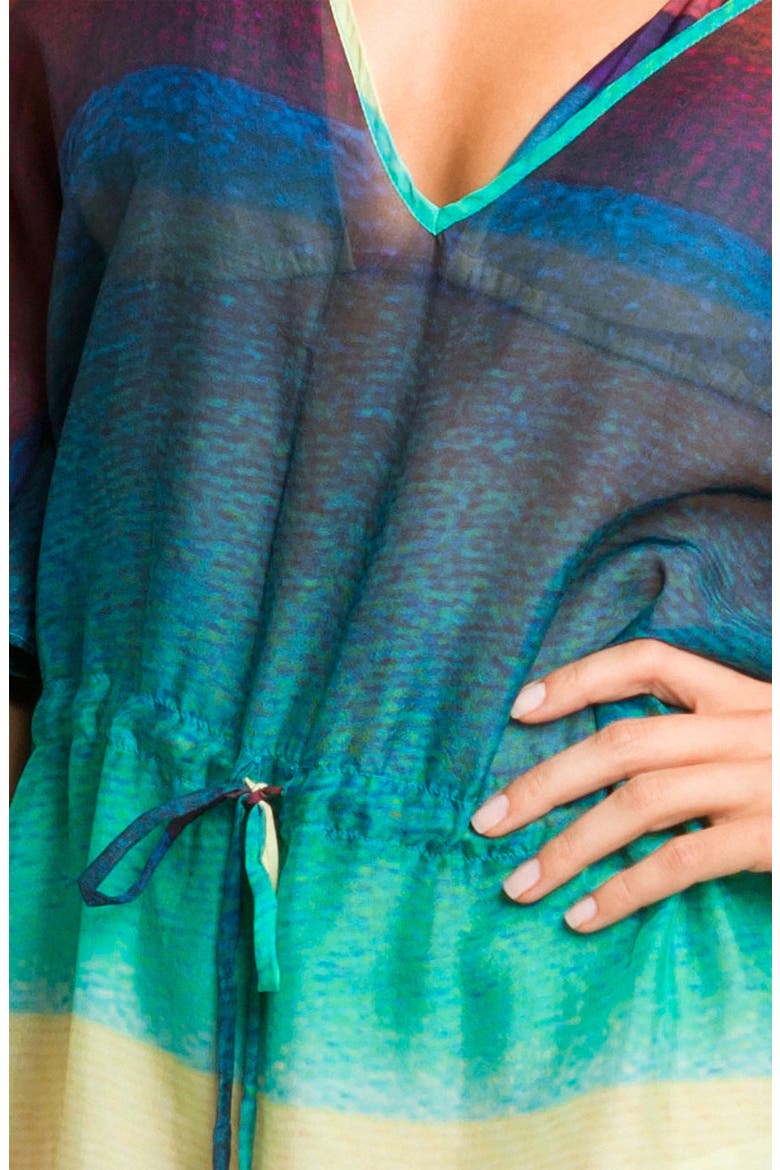ViX Swimwear 'Buzios Lina' Silk Caftan Cover-Up, Alternate, color, RAINBOW