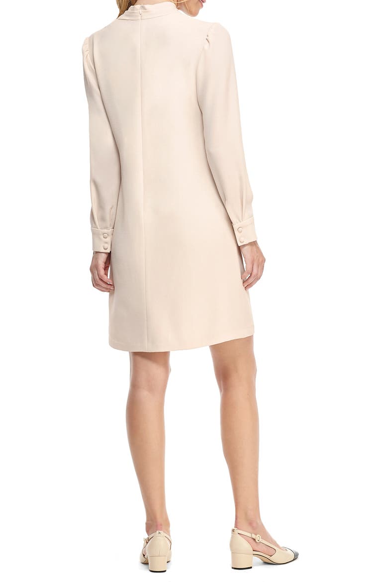 Ines Tie Neck Long Sleeve Shift Dress, Alternate, color, CREAM