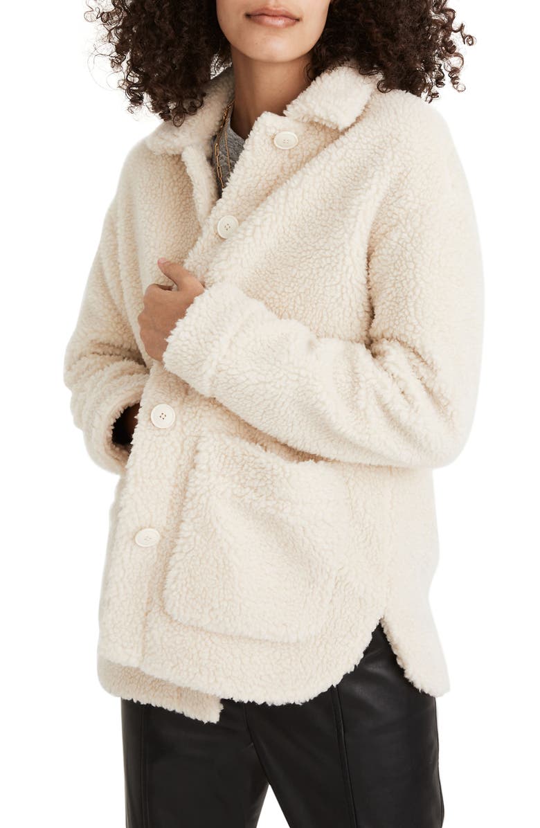 Madewell Walton Faux Shearling Shirt Jacket, Alternate, color,
