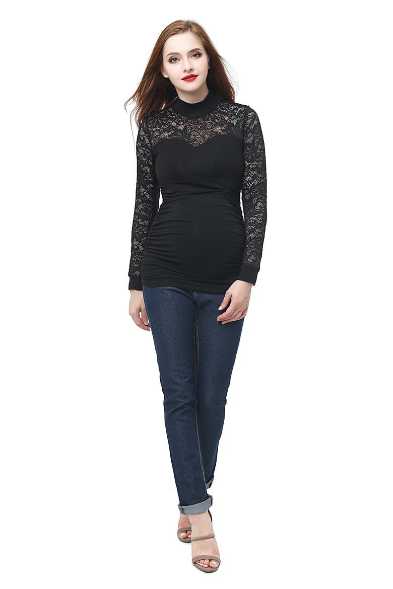 Faye Maternity Top, Alternate, color, BLACK