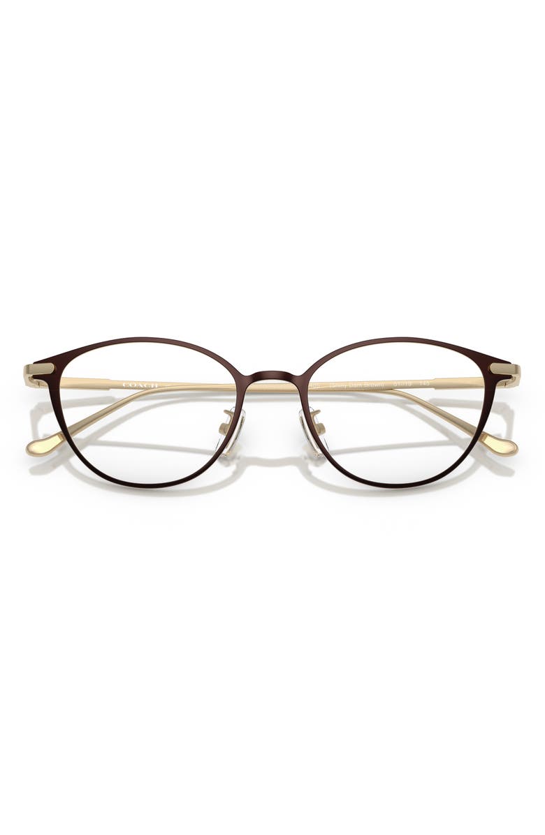 COACH 51mm Oval Optical Glasses, Alternate, color, Shiny Dark Brown / Demo Lens