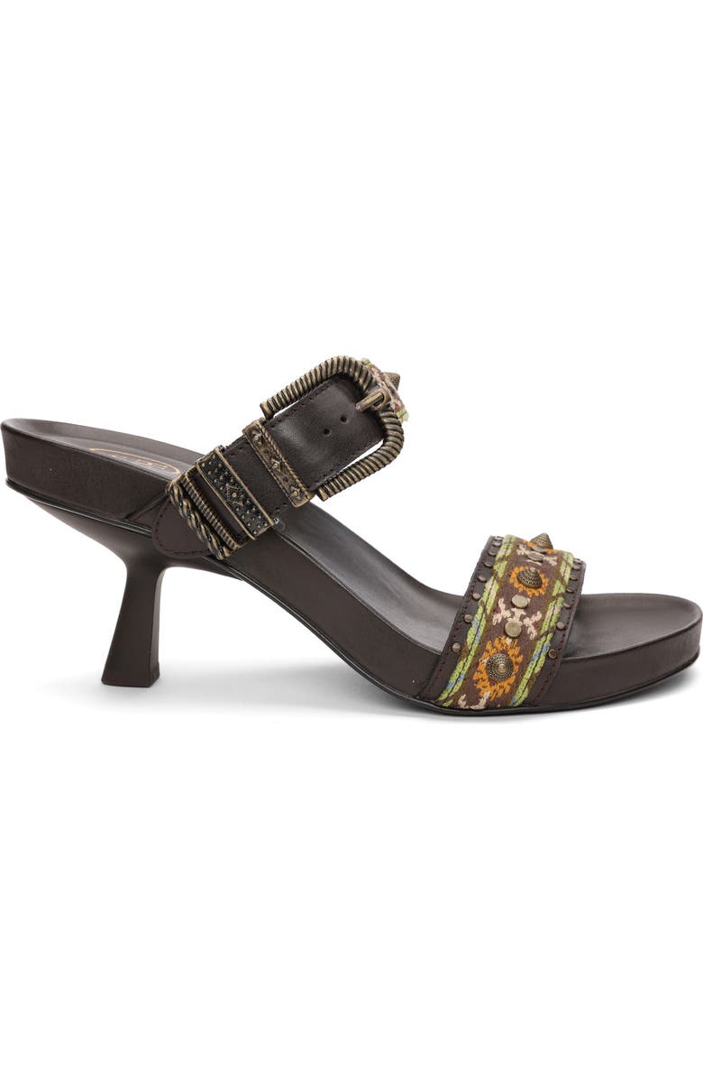 Ash Joey Embroidered Buckle Slide Sandal, Alternate, color, Africa