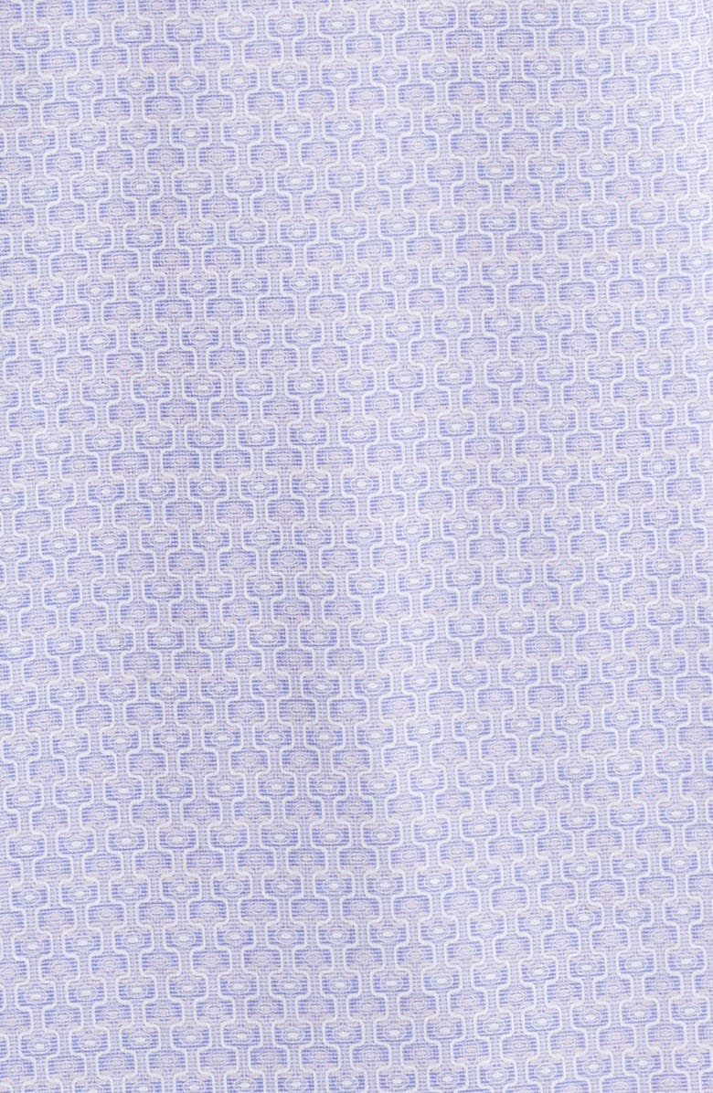 Bugatchi Miles OoohCotton<sup>®</sup> Geometric Print Short Sleeve Button-Up Shirt, Alternate, color, Lilac