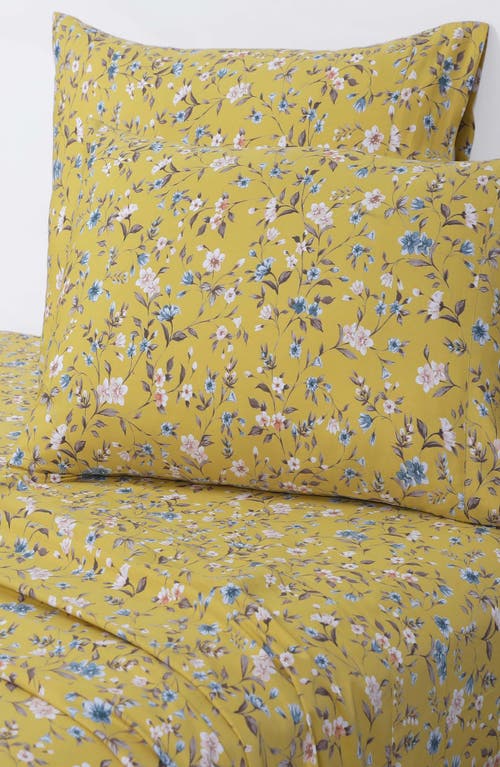 Azores Home 300 Thread Count Organic Cotton Sheet Set In Yellow