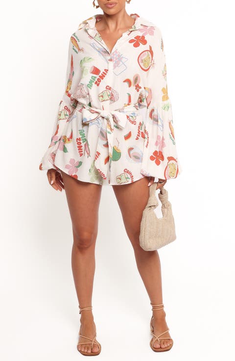 Jilla Mixed Print Long Sleeve Romper