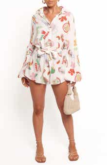 Petal & Pup Jilla Mixed Print Long Sleeve Romper