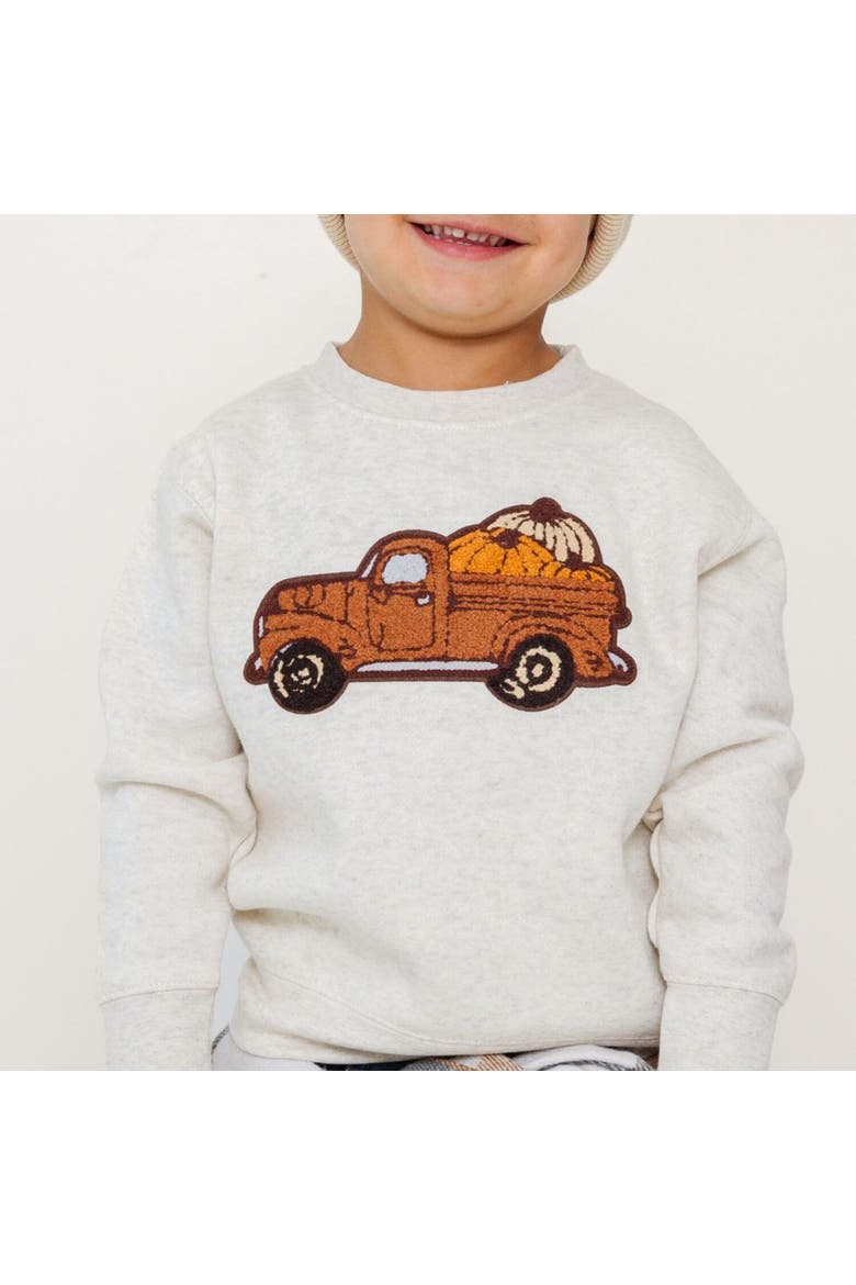 Fall Truck Patch Sweatshirt, Alternate, color, Natural