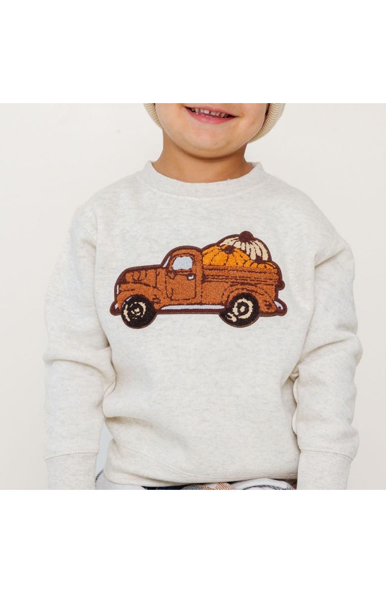 Sweet Wink Fall Truck Patch Sweatshirt, Alternate, color, Natural