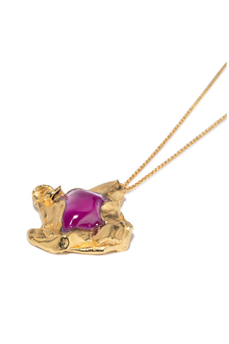 Resin Pendant Necklace, Alternate, color, PINK