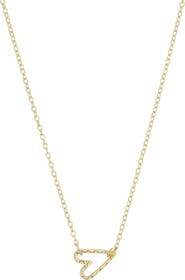 Adornia Hammered Open Heart Pendant Necklace