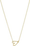 Adornia Hammered Open Heart Pendant Necklace