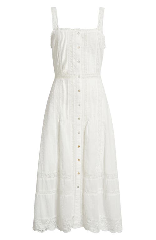 Loveshackfancy Judalon Lace Button Front Midi Dress
