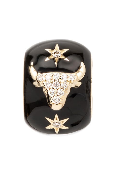 Zodiac Ceramic & Diamond Bead Charm