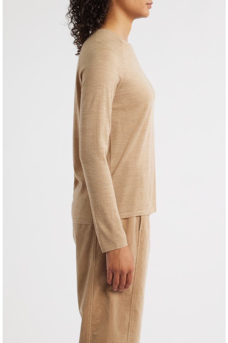 Crewneck Wool Sweater, Alternate, color, BISCUIT